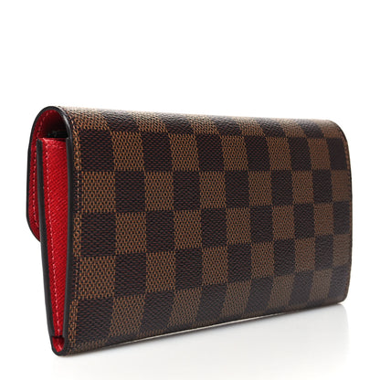 Louis Vuitton Damier Ebene Emilie Wallet Red 3 of 10
