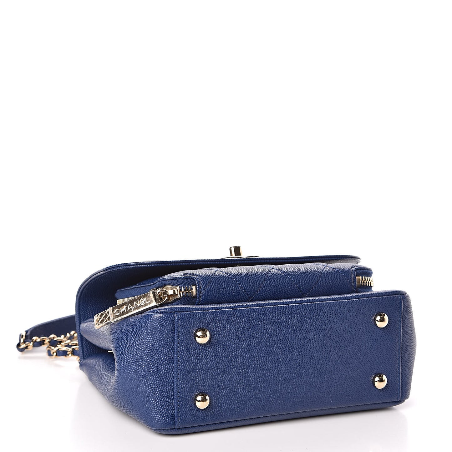 Caviar Quilted Mini Business Affinity Flap Blue