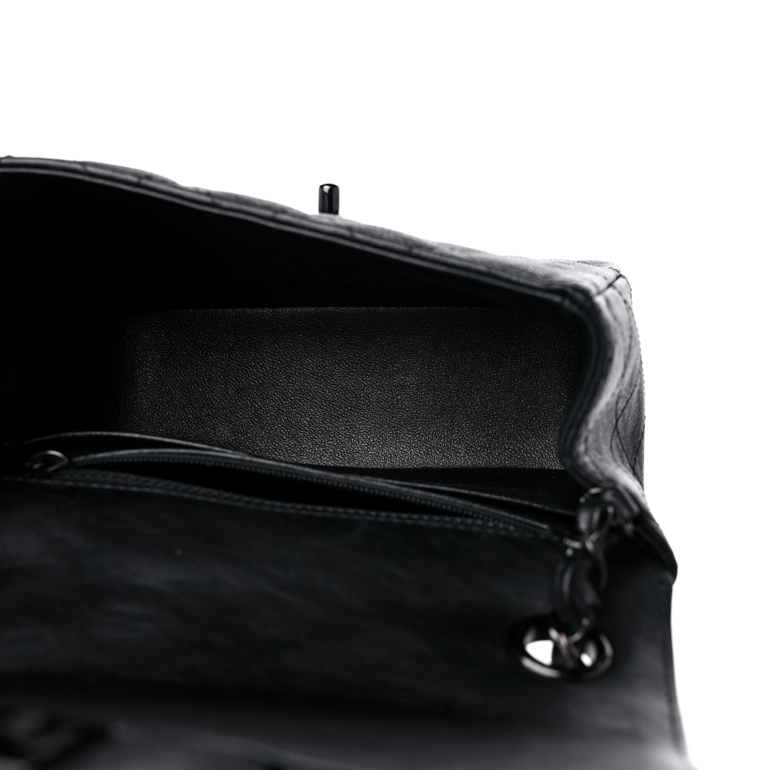 Chanel Crumpled Calfskin Quilted Mini Square Flap So Black 5 of 11