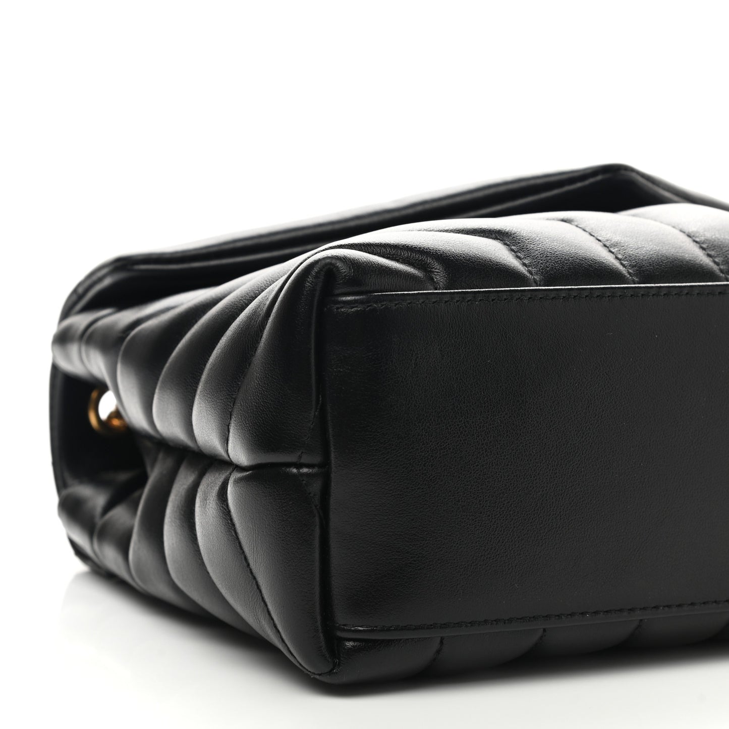 Calfskin Y Quilted Monogram Small Loulou Chain Satchel Black