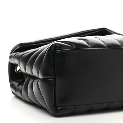 Saint Laurent Calfskin Y Quilted Monogram Small Loulou Chain Satchel Black 9 of 11