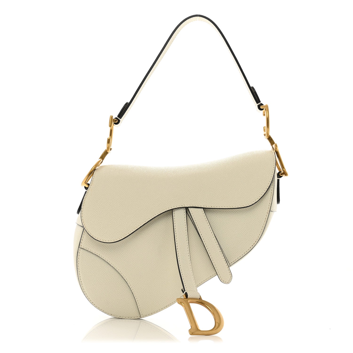 Christian Dior Grained Calfskin Saddle Bag White 1 of 12