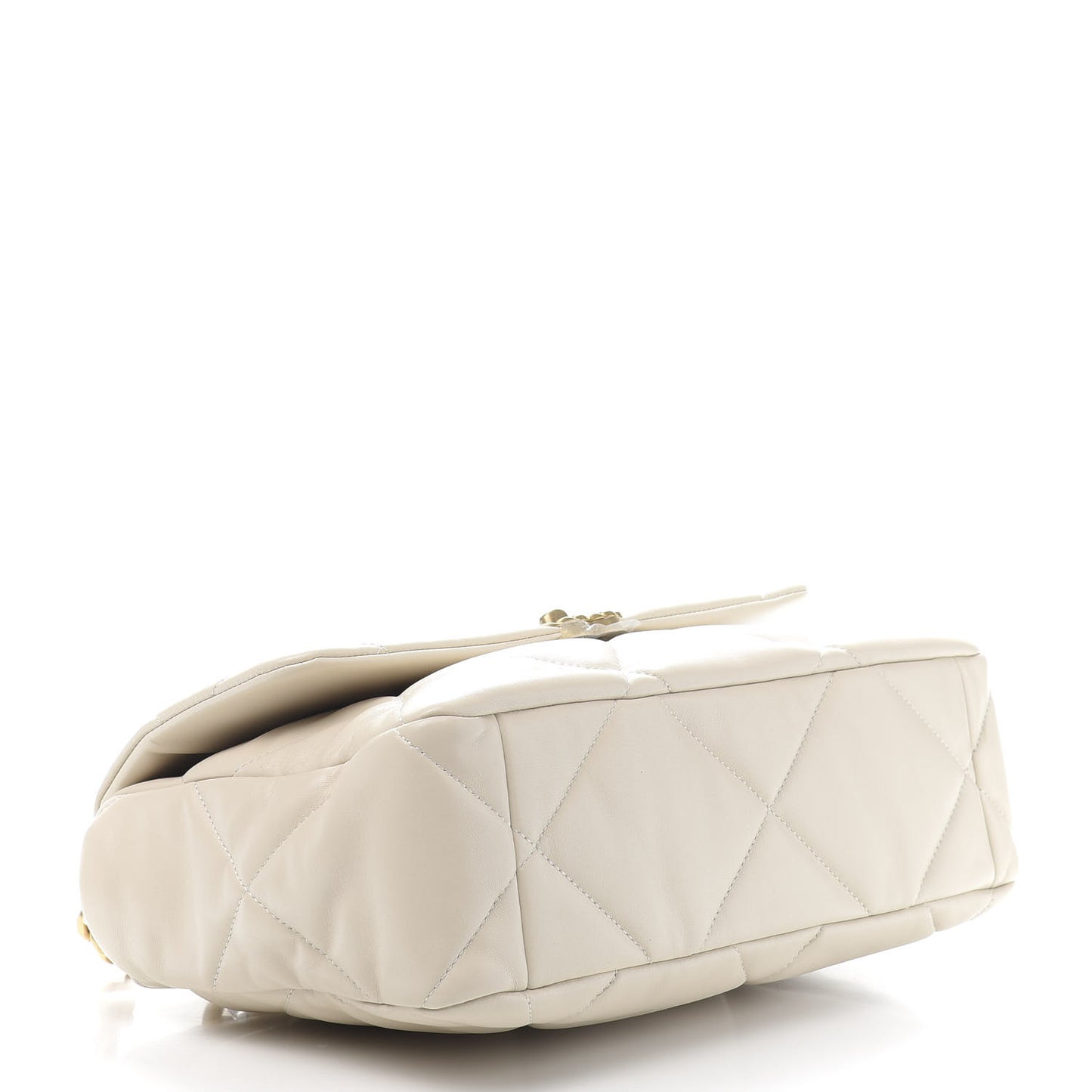 Lambskin Quilted Large 19 Flap Beige