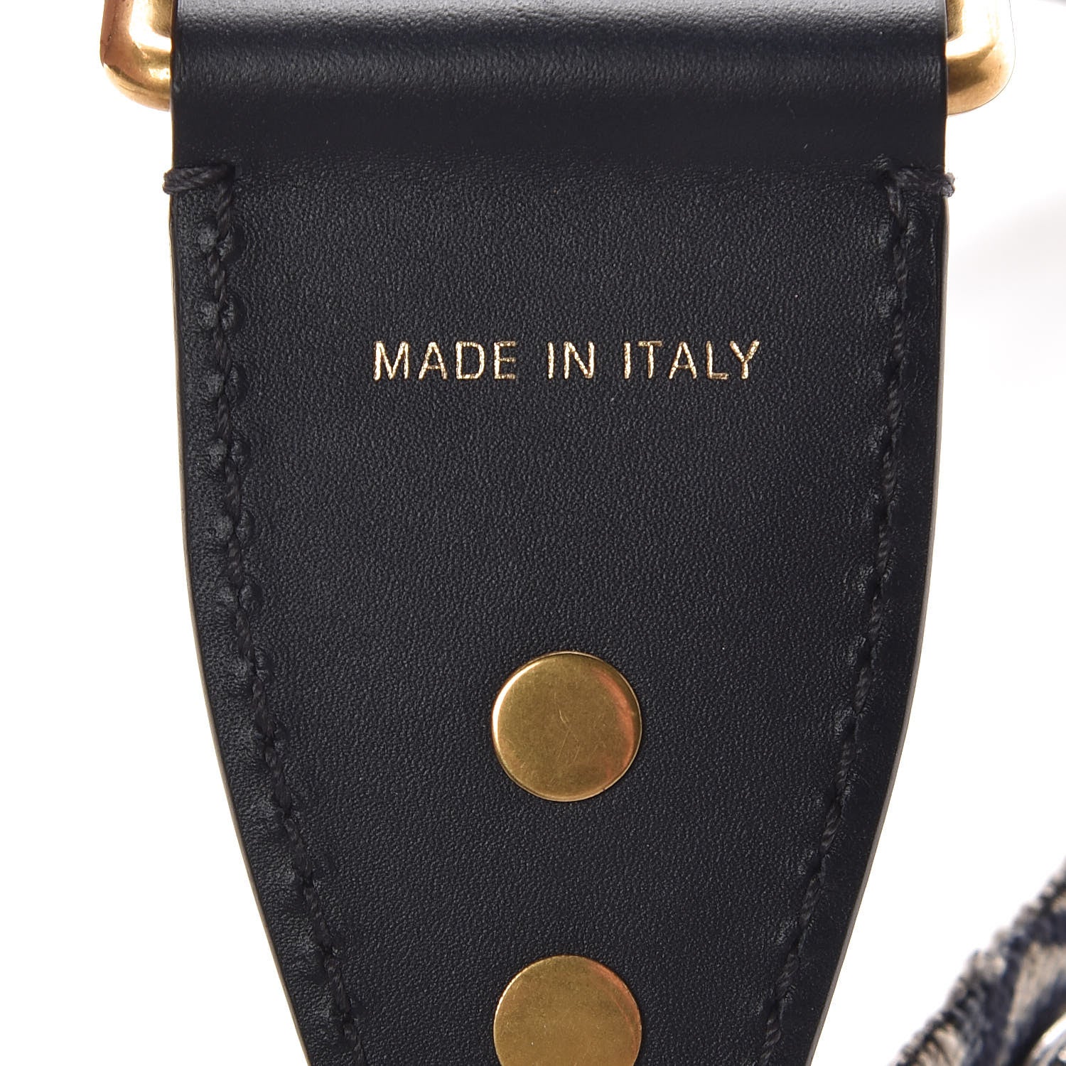 Christian Dior Oblique Studded Shoulder Strap Blue 4 of 4
