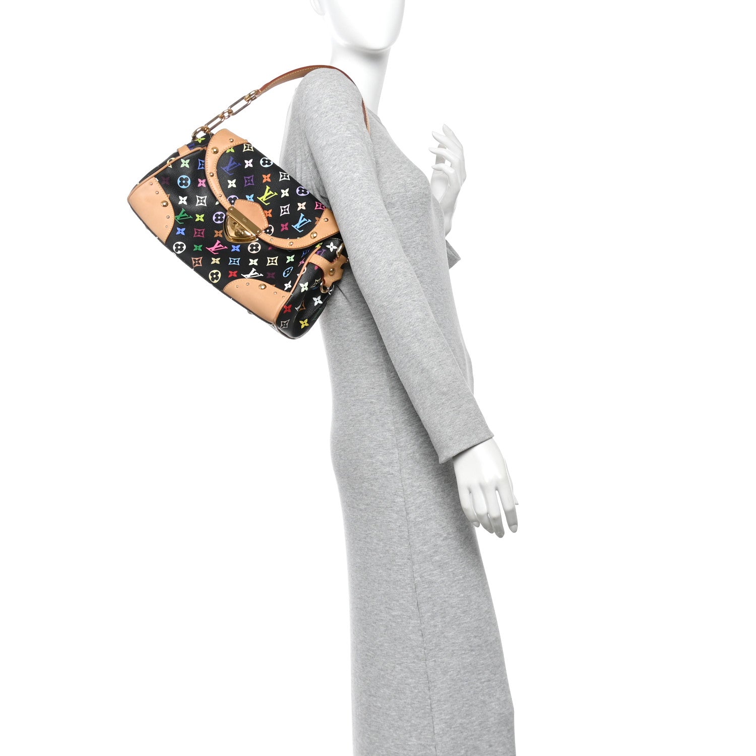 Louis Vuitton Monogram Multicolor Beverly MM Black 2 of 9