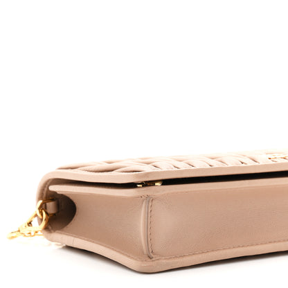 Miu Miu Nappa Matelasse Smartphone Holder With Chain Cammeo 9 of 10