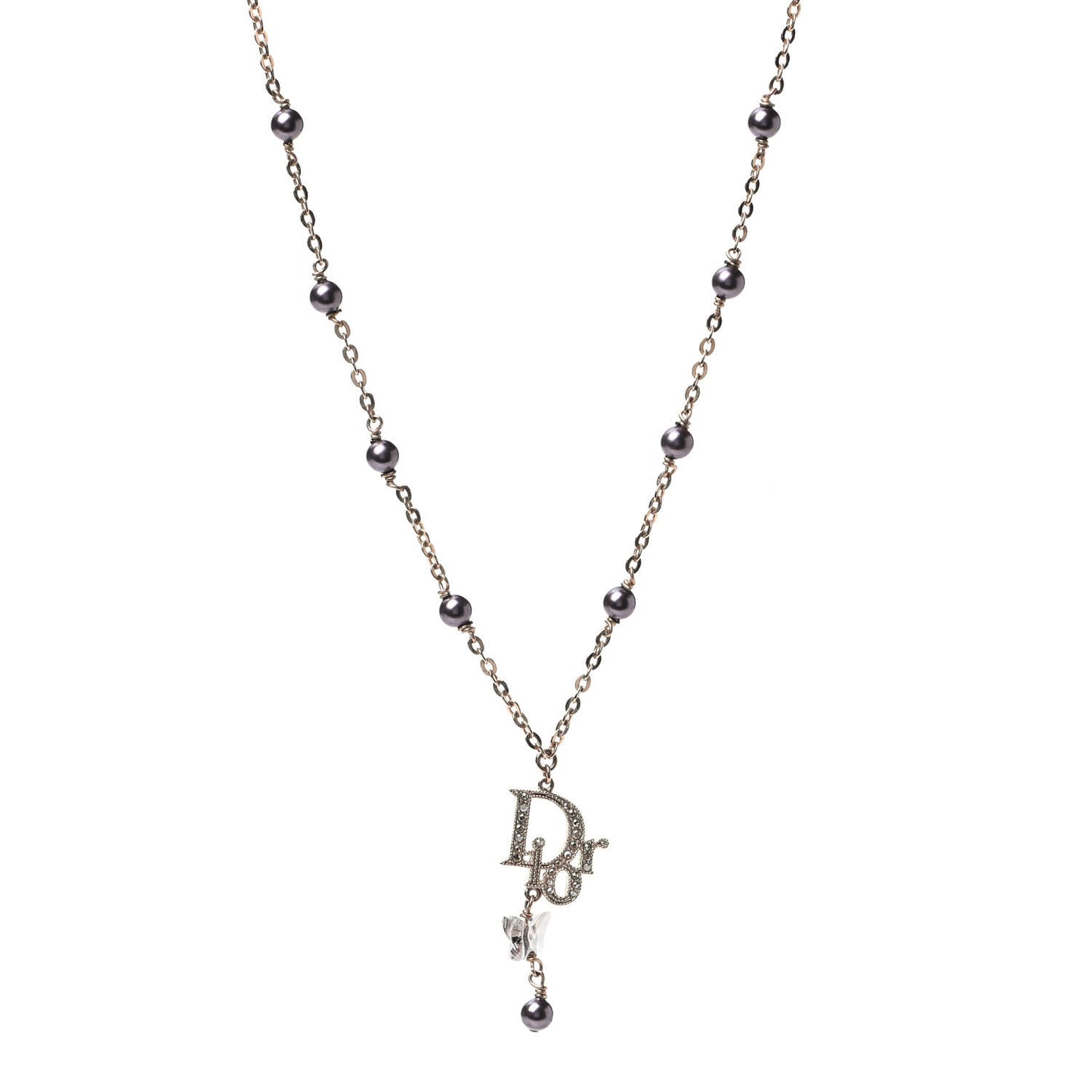 Swarovski Crystal Butterfly Drop Necklace Gold