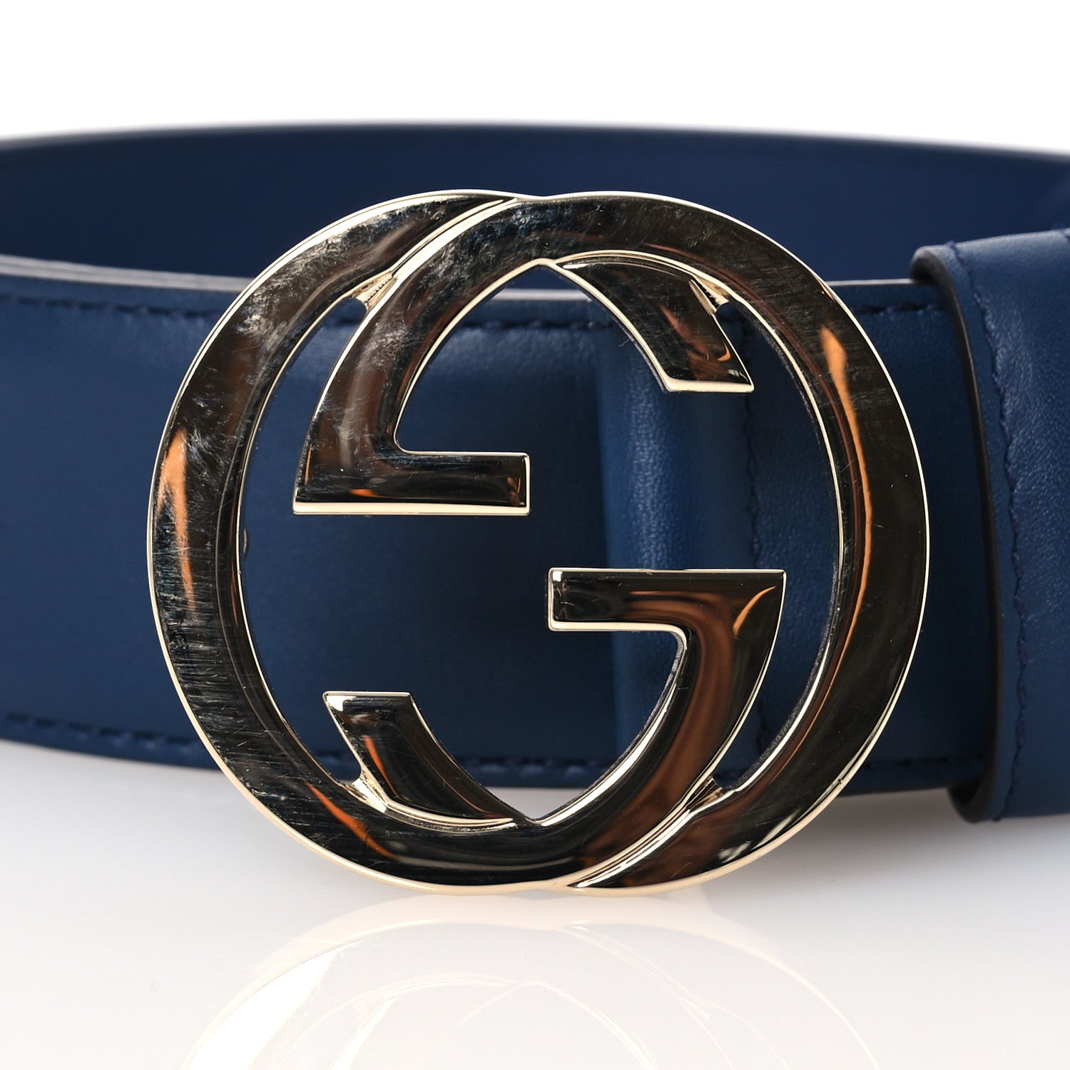 Gucci Moon Calfskin Interlocking G 37mm Belt 90 36 Cobalt Blue 6 of 6