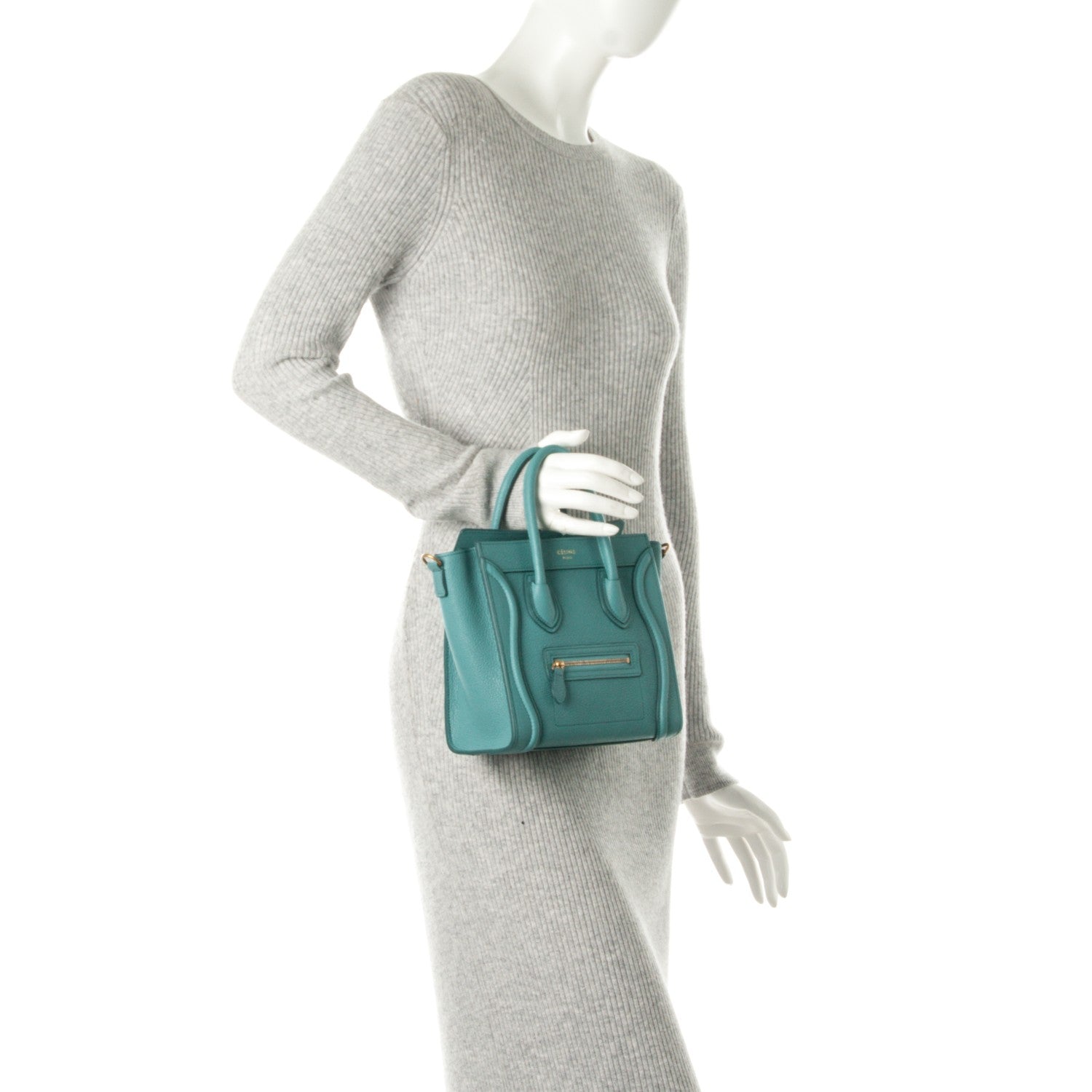 Celine Goatskin Nano Luggage Antarctic 3 of 9