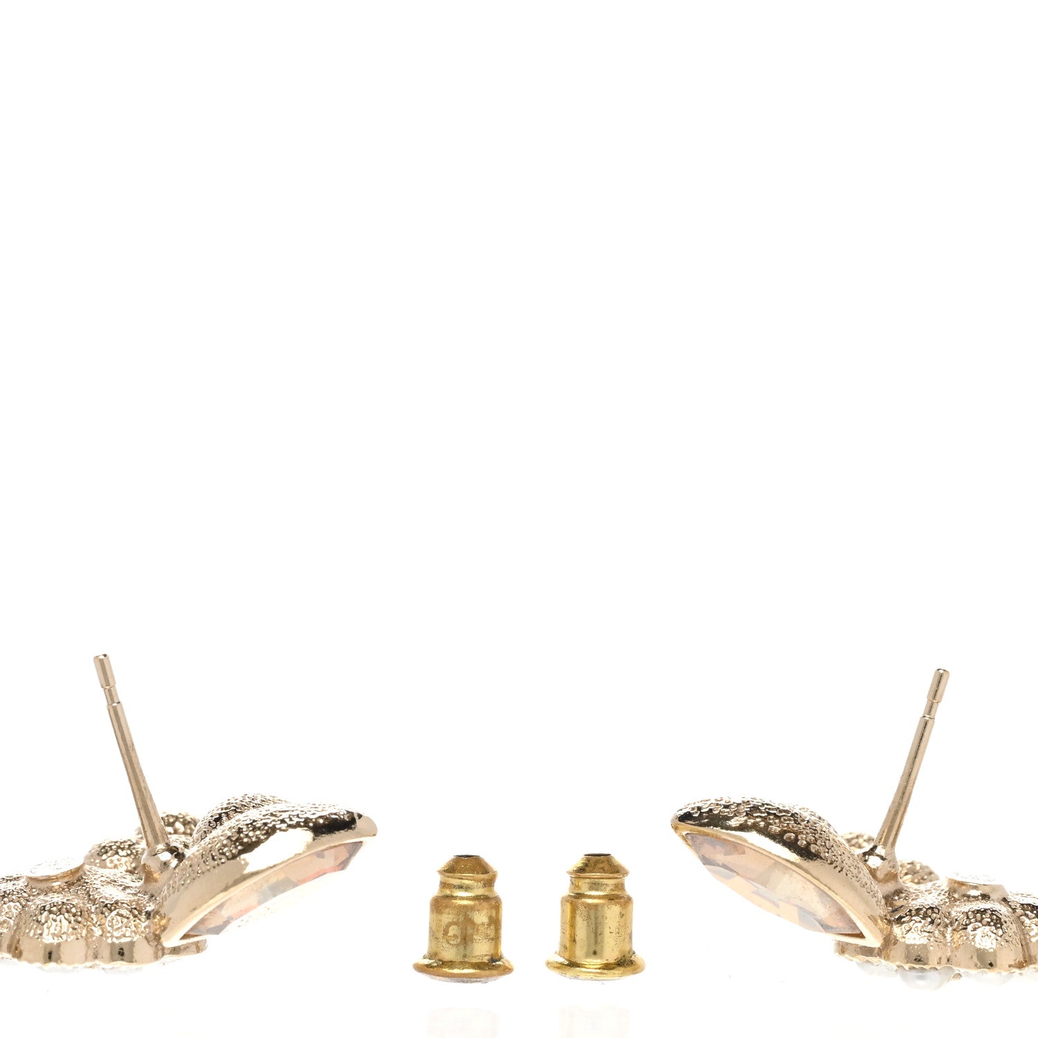 Chanel Pearl Crystal Drop CC Earrings Gold White 3 of 4