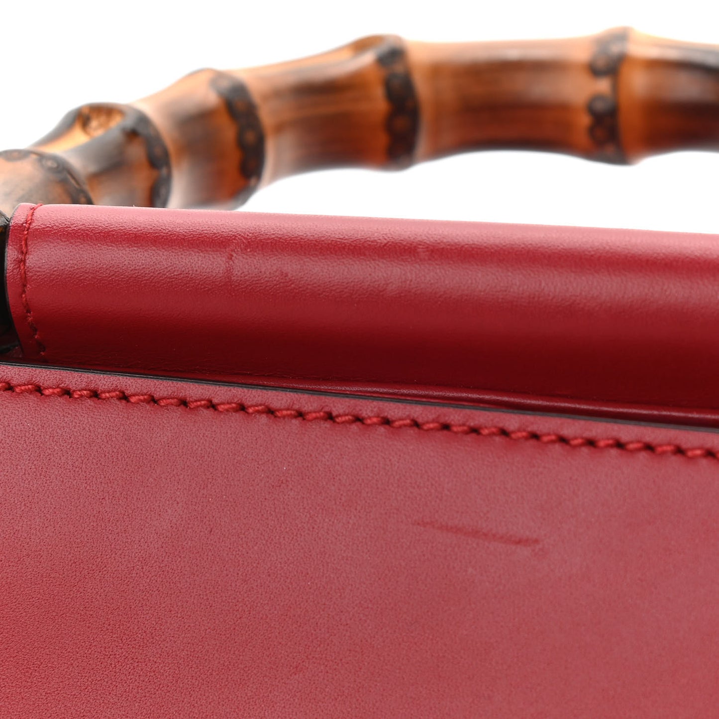 Nappa Bamboo Web Mini Nymphaea Top Handle Bag Hibiscus Red