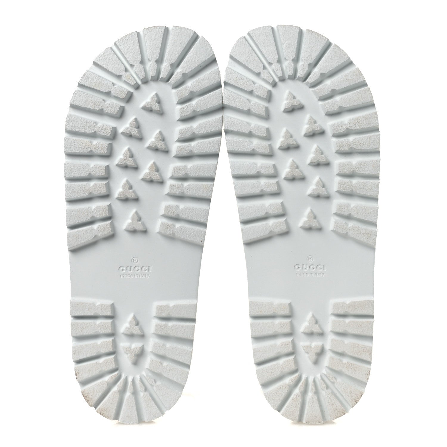 Gucci Rubber Web Mens Lug Sole Slide Sandals Great 10 White Green Red 7 of 11