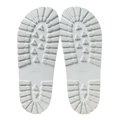 Gucci Rubber Web Mens Lug Sole Slide Sandals Great 10 White Green Red 7 of 11