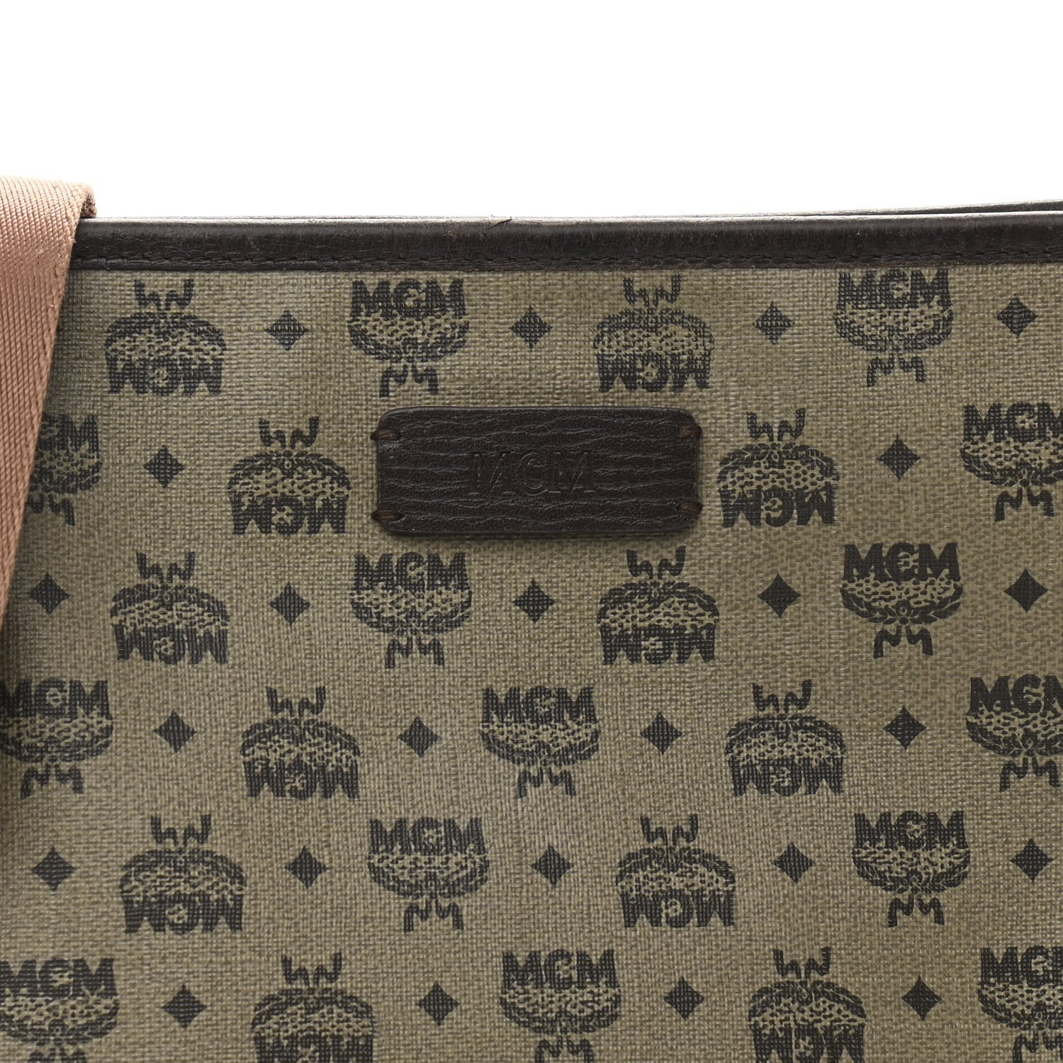 MCM Coated Canvas Messenger Bag Beige 9 of 16