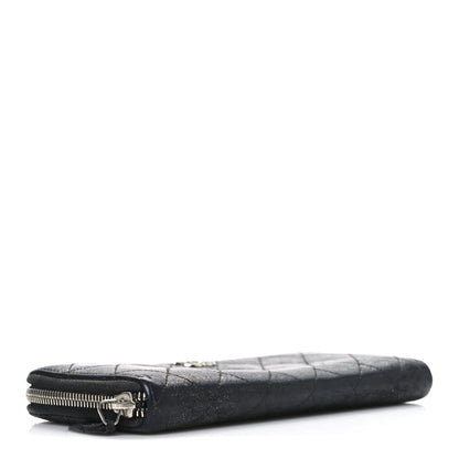 Chanel Iridescent Calfskin Quilted Zip Around Wallet Grey 4 of 9