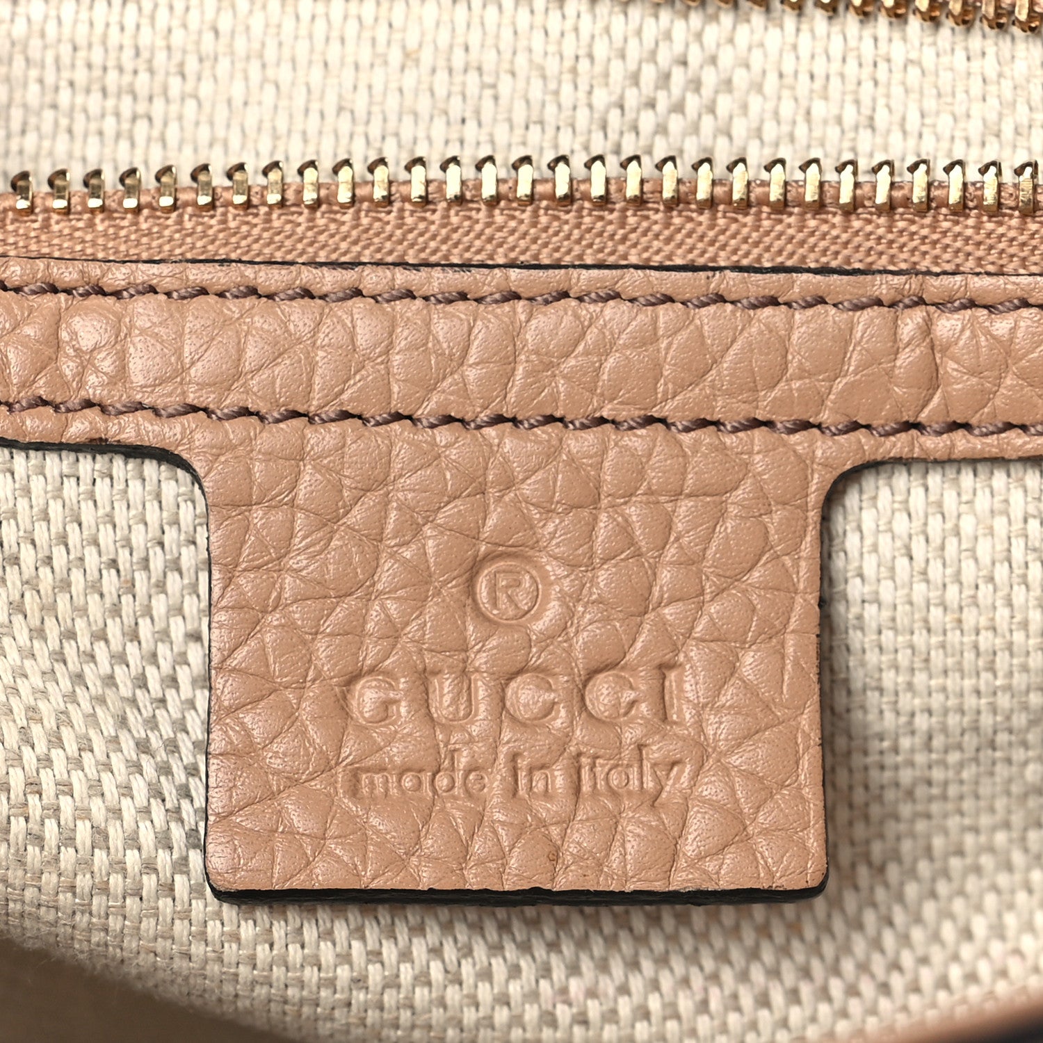 Gucci Pebbled Calfskin Medium Soho Flap Crossbody Camelia 6 of 9