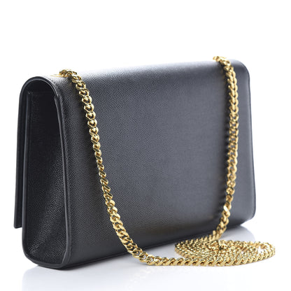 Saint Laurent Grain De Poudre Medium Classic Monogram Kate Satchel Black 4 of 12