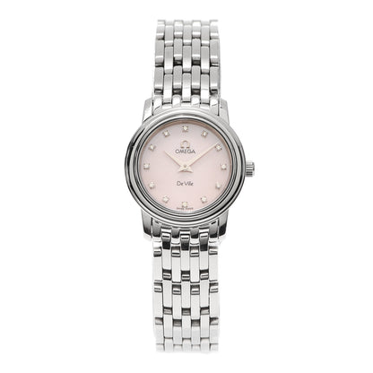 Omega Stainless Steel Diamond Pink Mother of Pearl 22mm De Ville Quartz Watch 4570.75.00 1 of 6