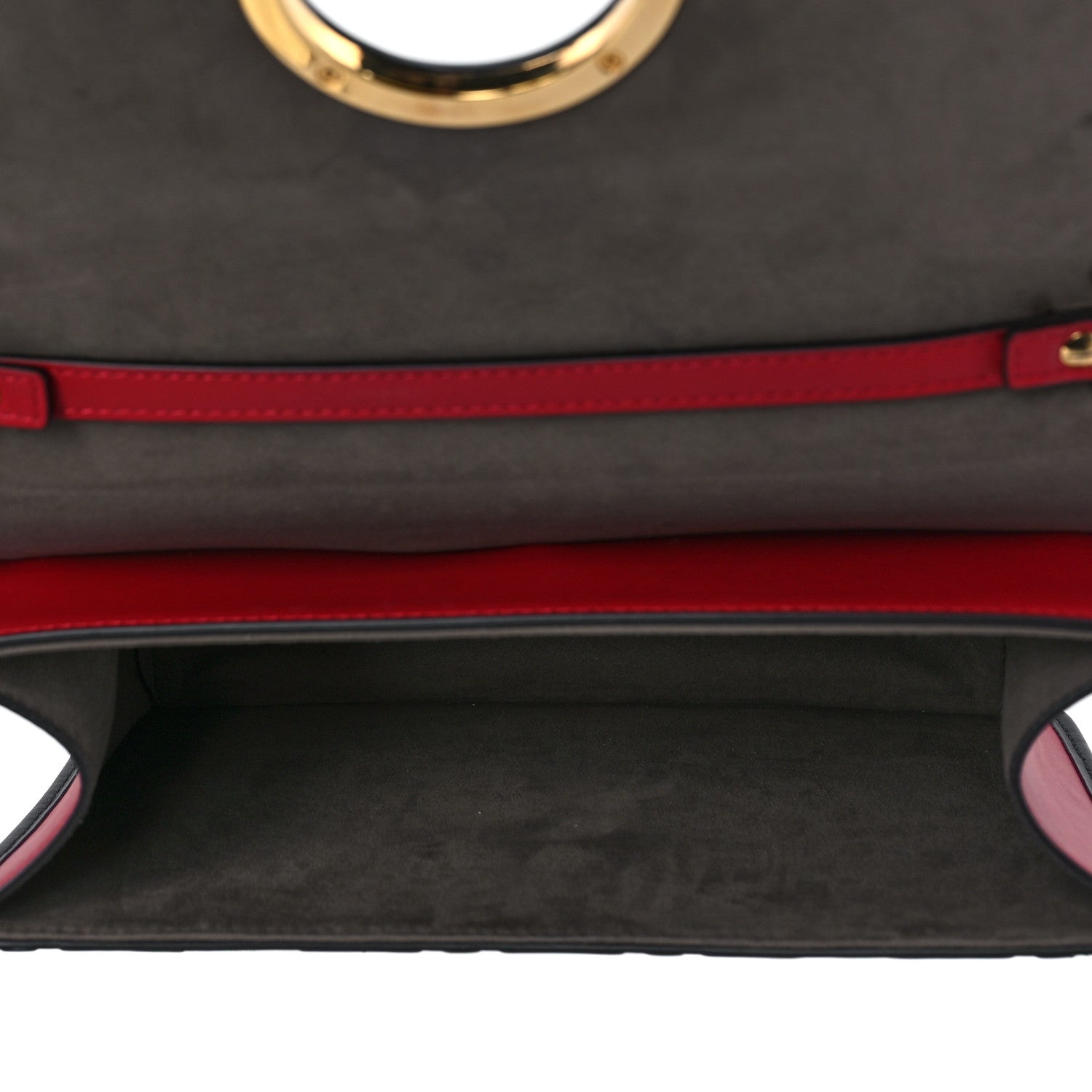 Fendi Vitello Century F is Fendi Bi-Color FF 1974 Embossed Kan I Shoulder Bag Fragola Maya Black 4 of 8