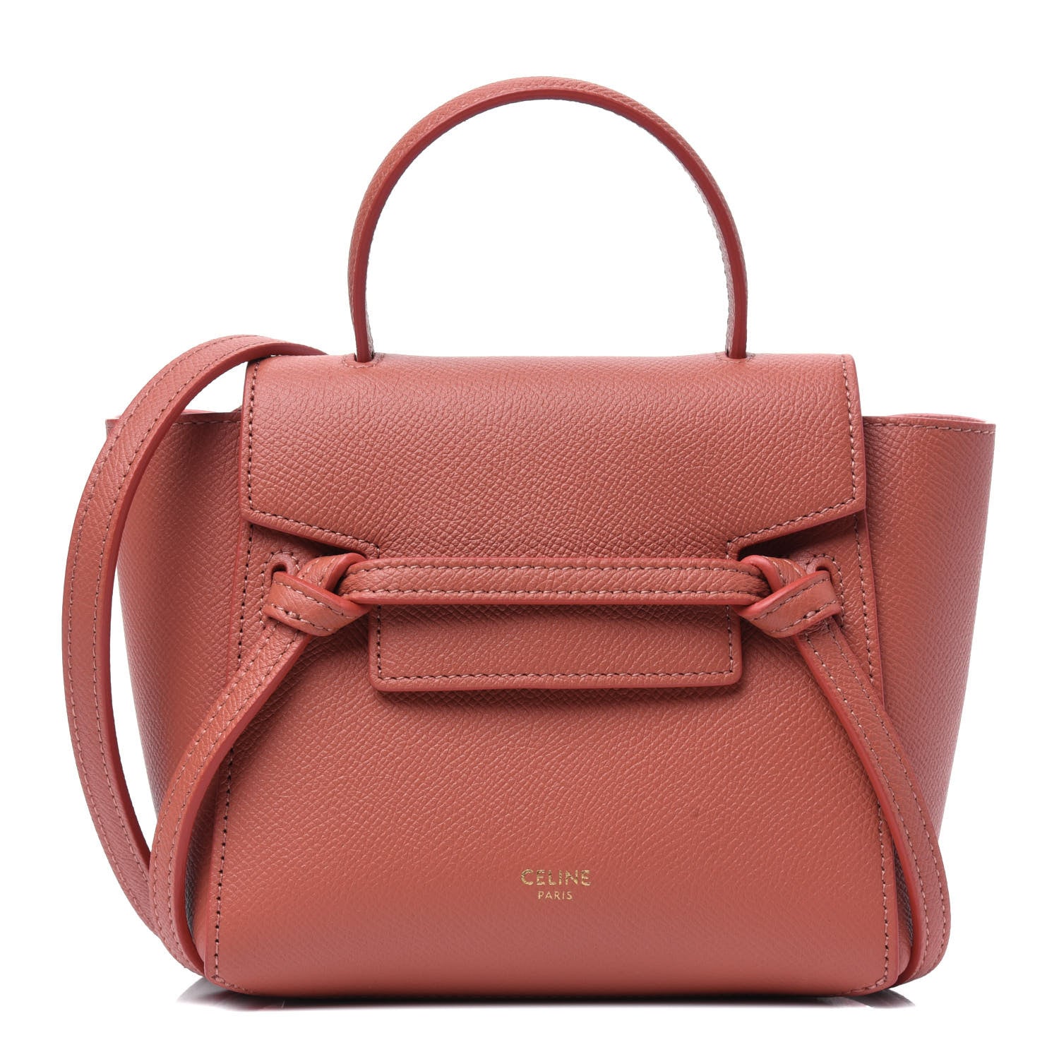 Celine Grained Calfskin Pico Belt Bag Lychee 1 of 13