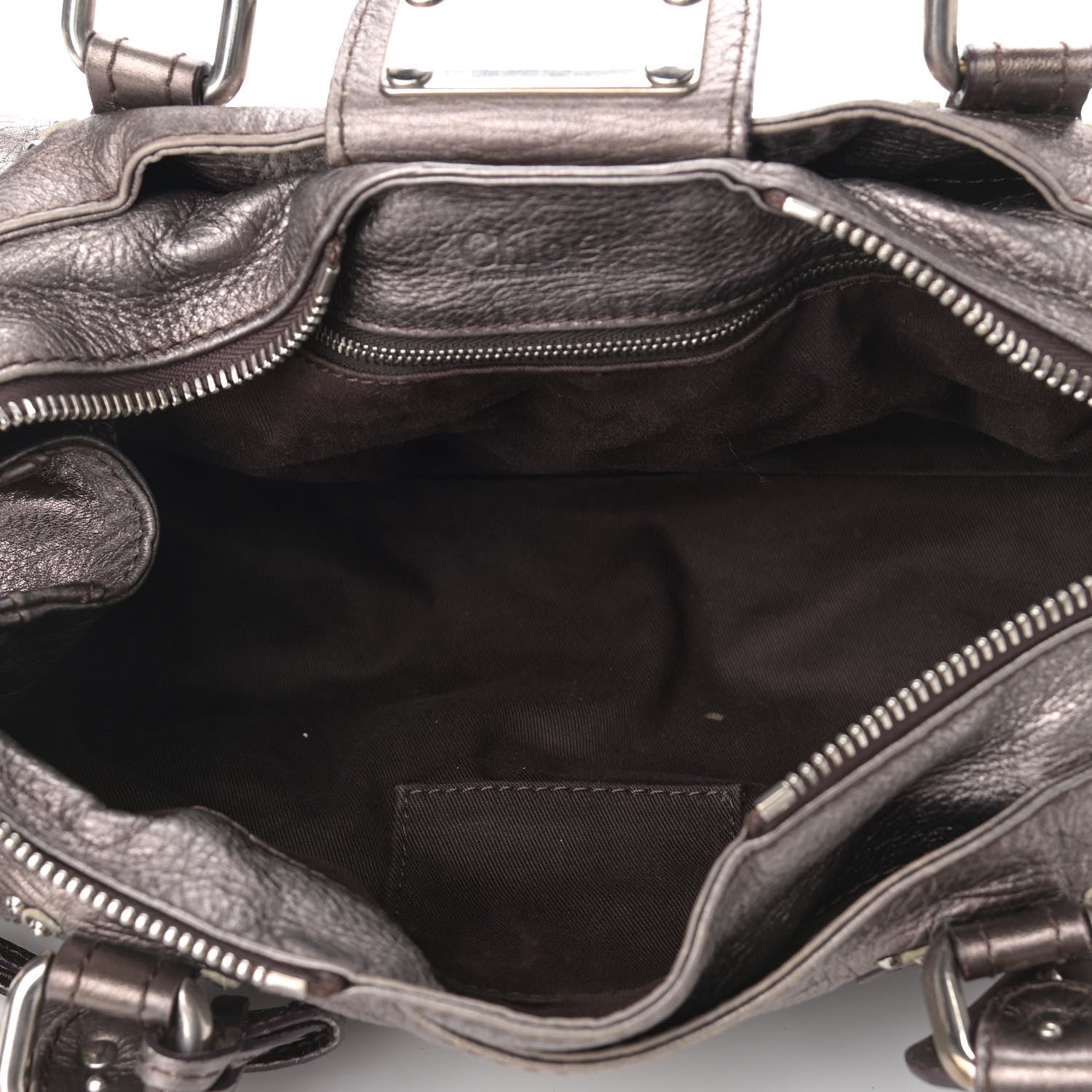 Chloe Metallic Calfskin Medium Paddington Satchel Silver 5 of 13
