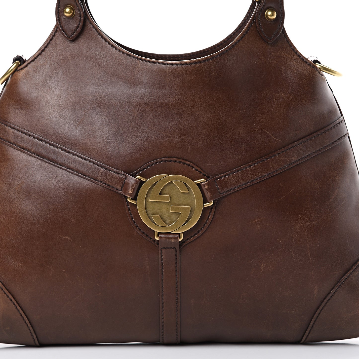 Calfskin GG Reins Hobo Brown