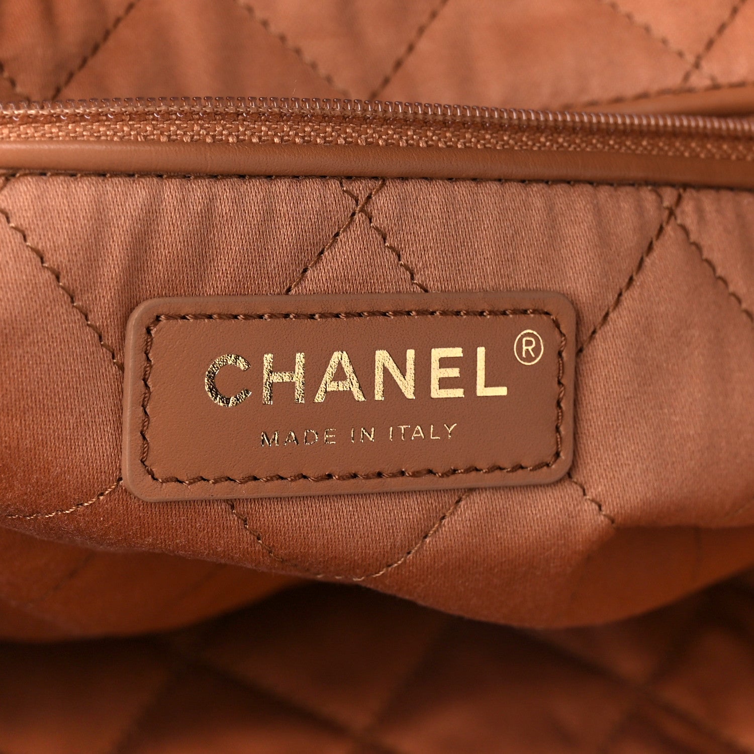 Chanel Shiny Calfskin Quilted Small Chanel 22 Camel 9 of 13