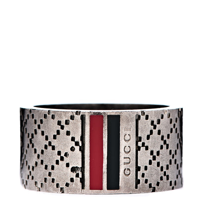 Gucci Sterling Silver Enamel Logo Band Ring 65 11 1 of 9
