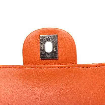 Chanel Lambskin Quilted Jumbo Grocery By Chanel Drawstring Shopping Bag Orange 17 of 24