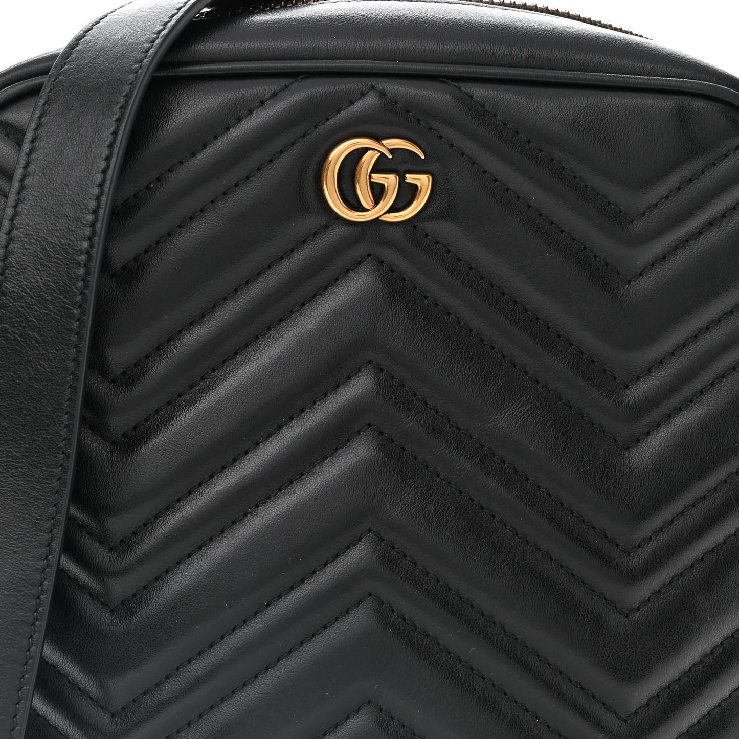 Calfskin Matelasse GG Marmont Travel Bag Black