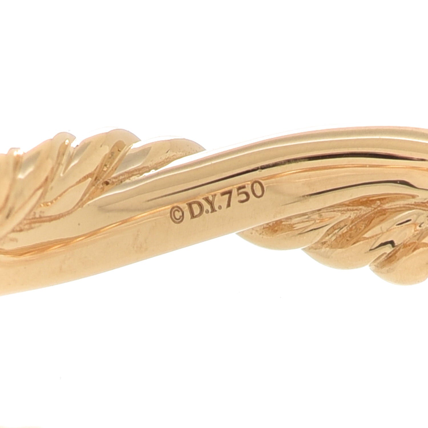 David Yurman 18K Yellow Gold Diamond Petite Infinity Twisted Ring 50 5.5 4 of 4