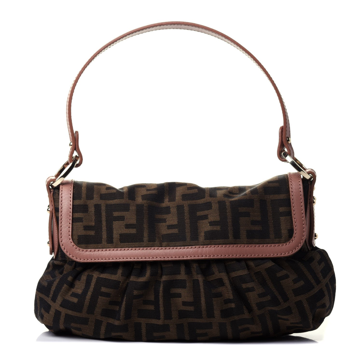 Fendi Zucca Cuoio Lucido Small Chef Shoulder Bag Tobacco Bois de Rose 1 of 4