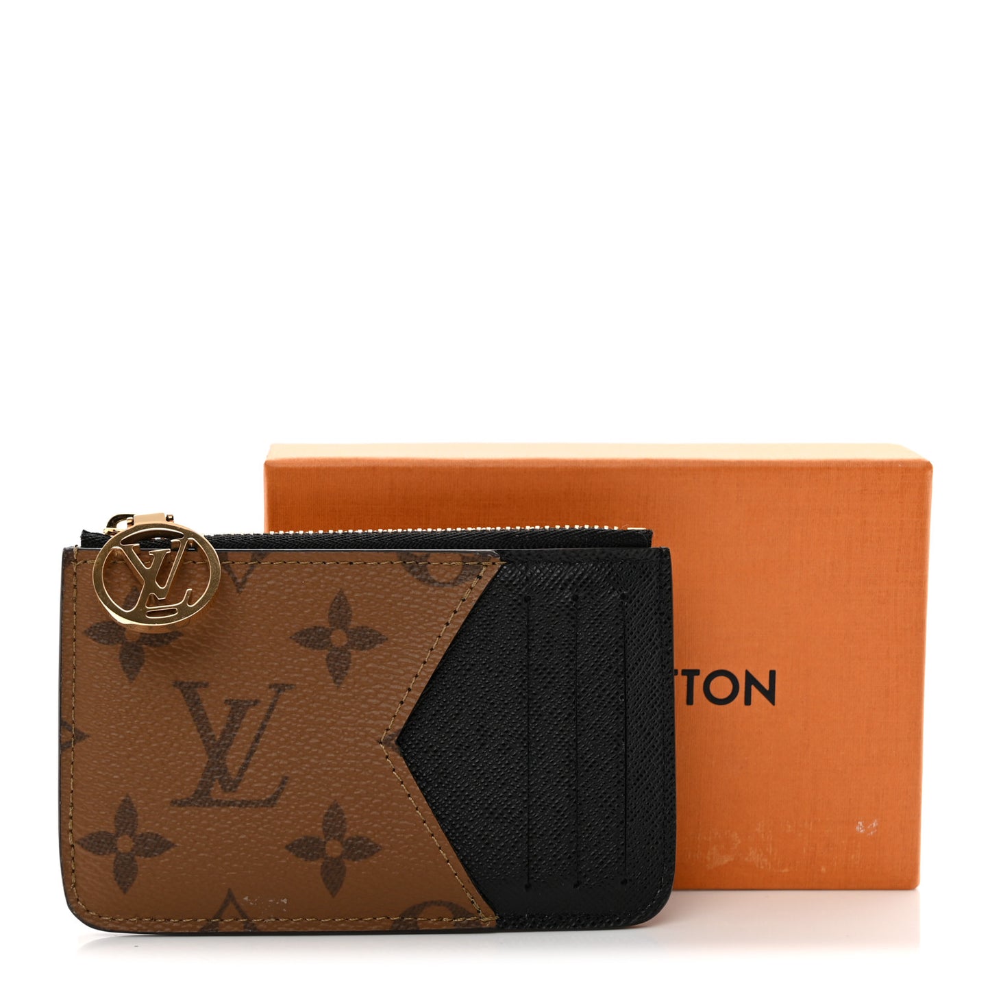 Reverse Monogram Zipped Romy Card Holder