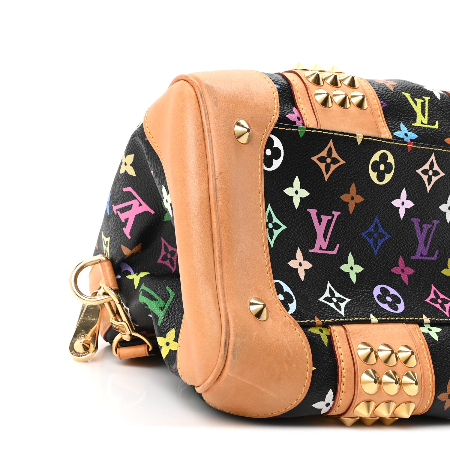 S021 LOUIS VUITTON マルチカラー ミュール 35 1/2 Louis Vuitton Monogram Multicolor Courtney MM Black 1878630