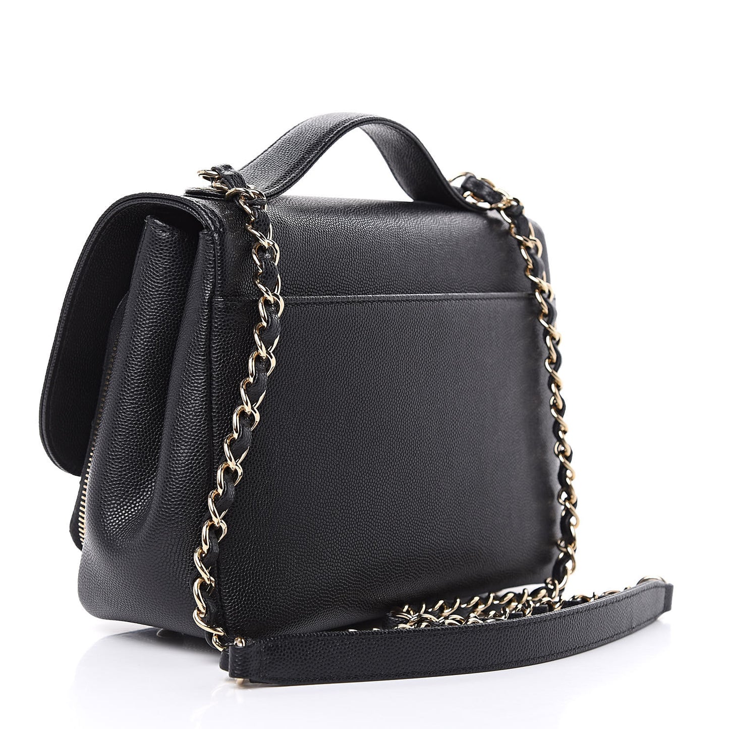 Caviar Quilted Small Business Affinity Flap Black