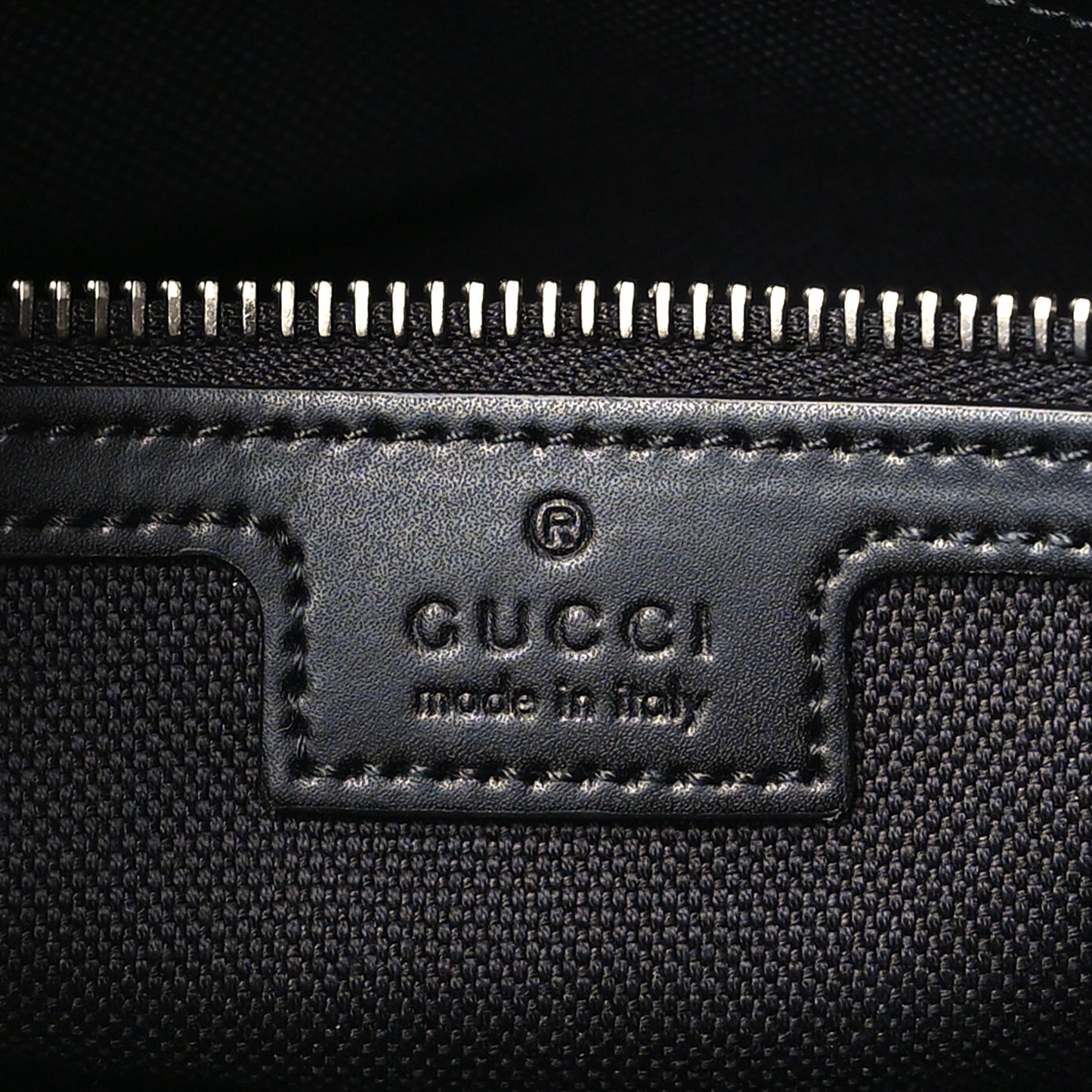 GG Supreme Monogram Appia Calfskin Web Flat Messenger Bag Black Grey