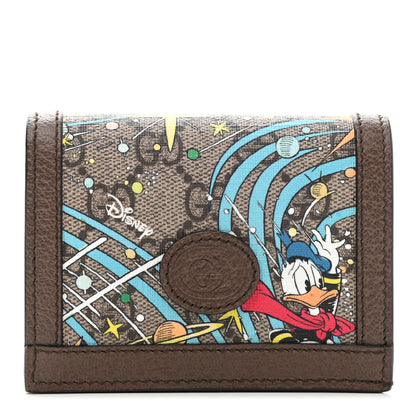 Gucci X DISNEY GG Supreme Monogram Donald Duck Interlocking G Card Case Beige Multicolor New Acero 1 of 8