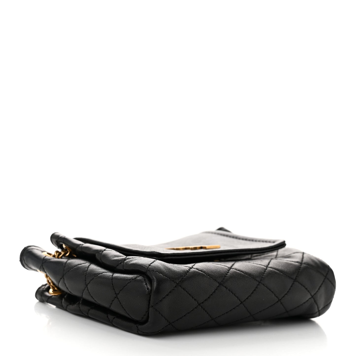 Lambskin Quilted Monogram Mini Nolita Black