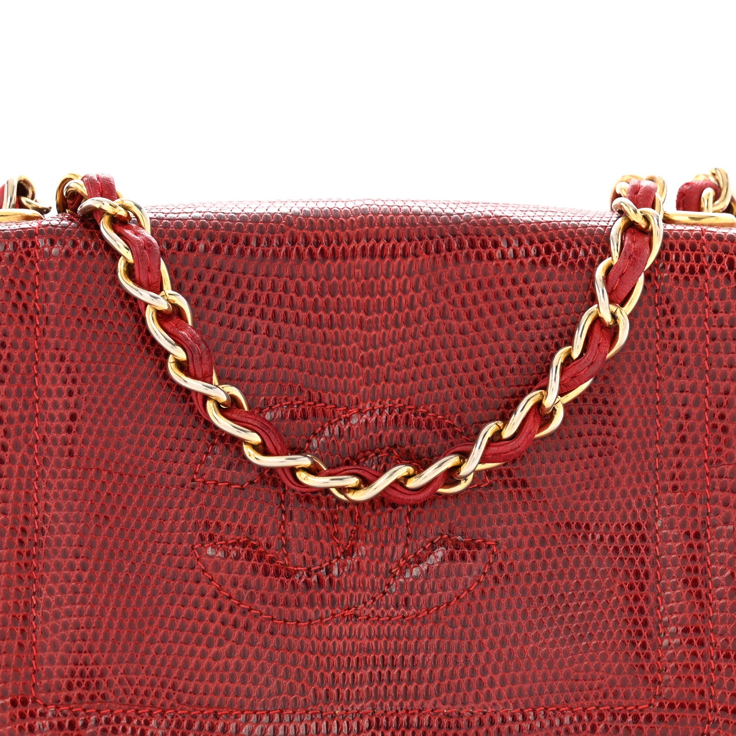Chanel Lizard CC Mini Flap Bag Red 9 of 16