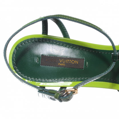 Louis Vuitton Patent Cork Summertime Wedges 37.5 Green 6 of 7