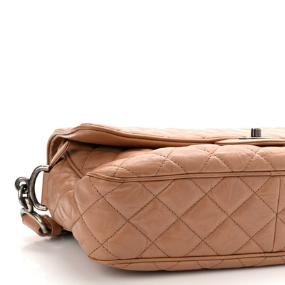 Chanel Aged Calfskin Quilted Medium Chain Detail Flap Light Brown 7 of 11