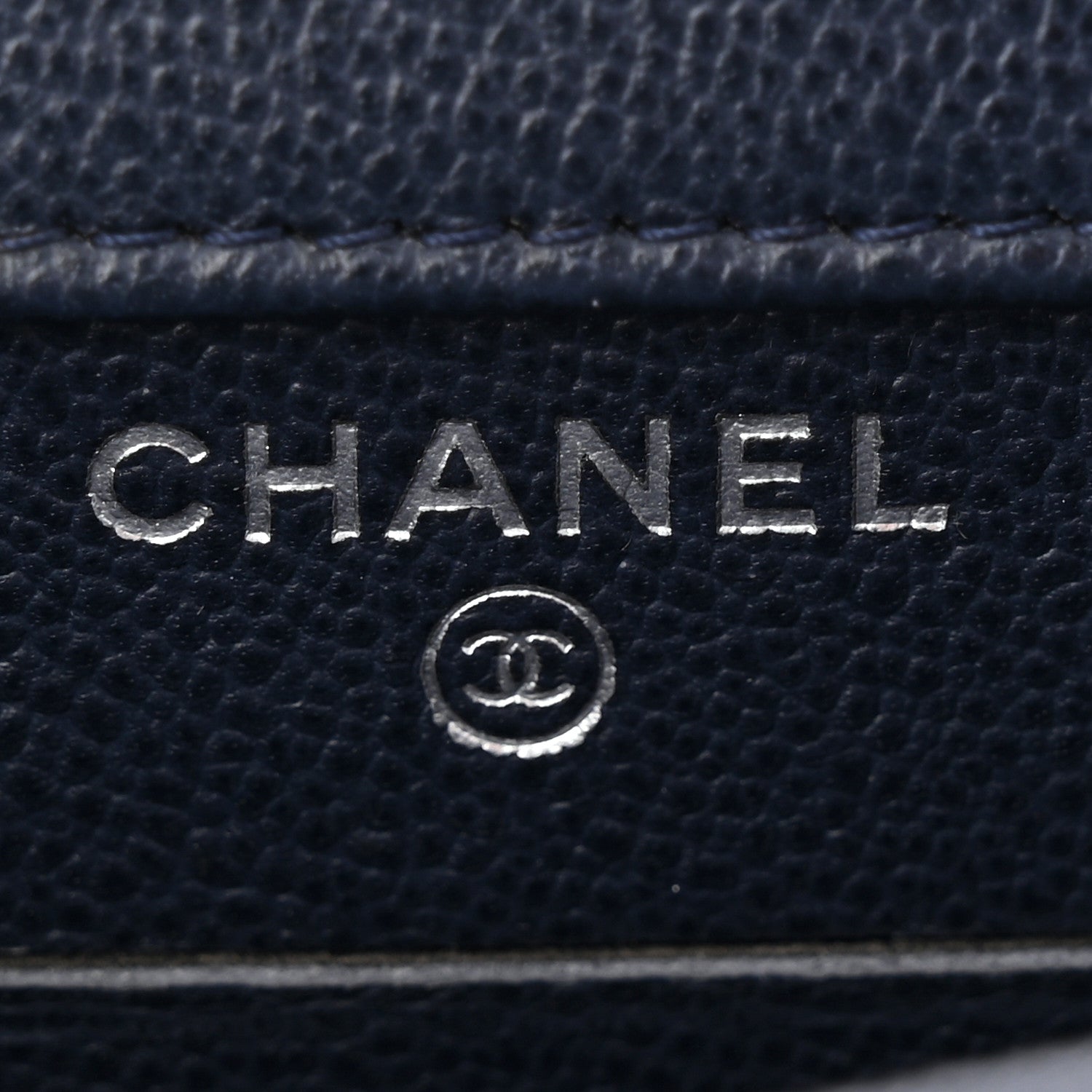 Chanel Grained Calfskin Quilted CC Box Clutch With Chain Navy 6 of 11