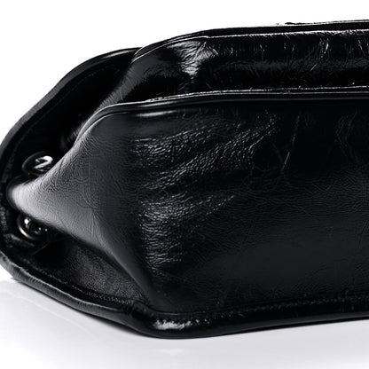 Saint Laurent Crinkled Calfskin Matelasse Monogram Baby Niki Chain Satchel Black 11 of 13