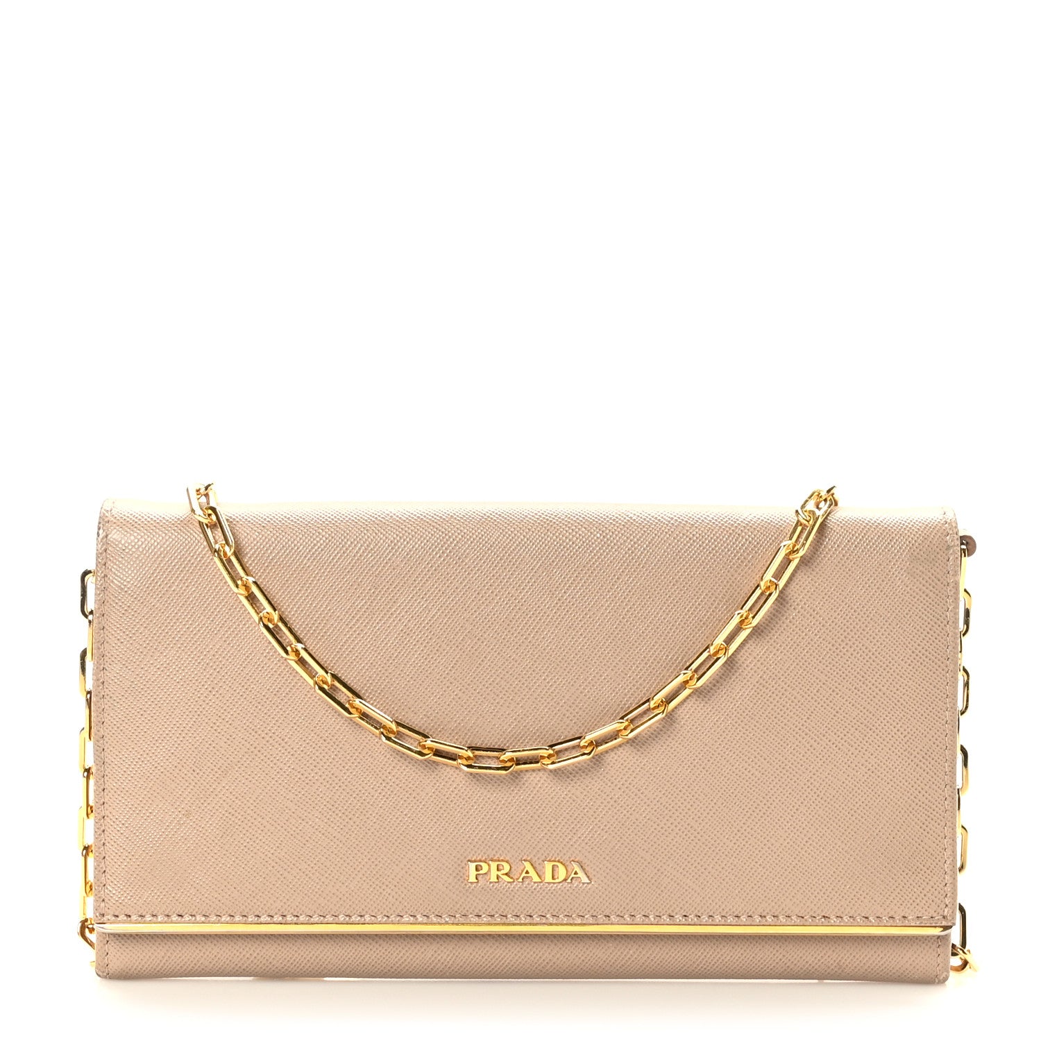 Prada Saffiano Metal Bar Chain Wallet Cammeo 1 of 8
