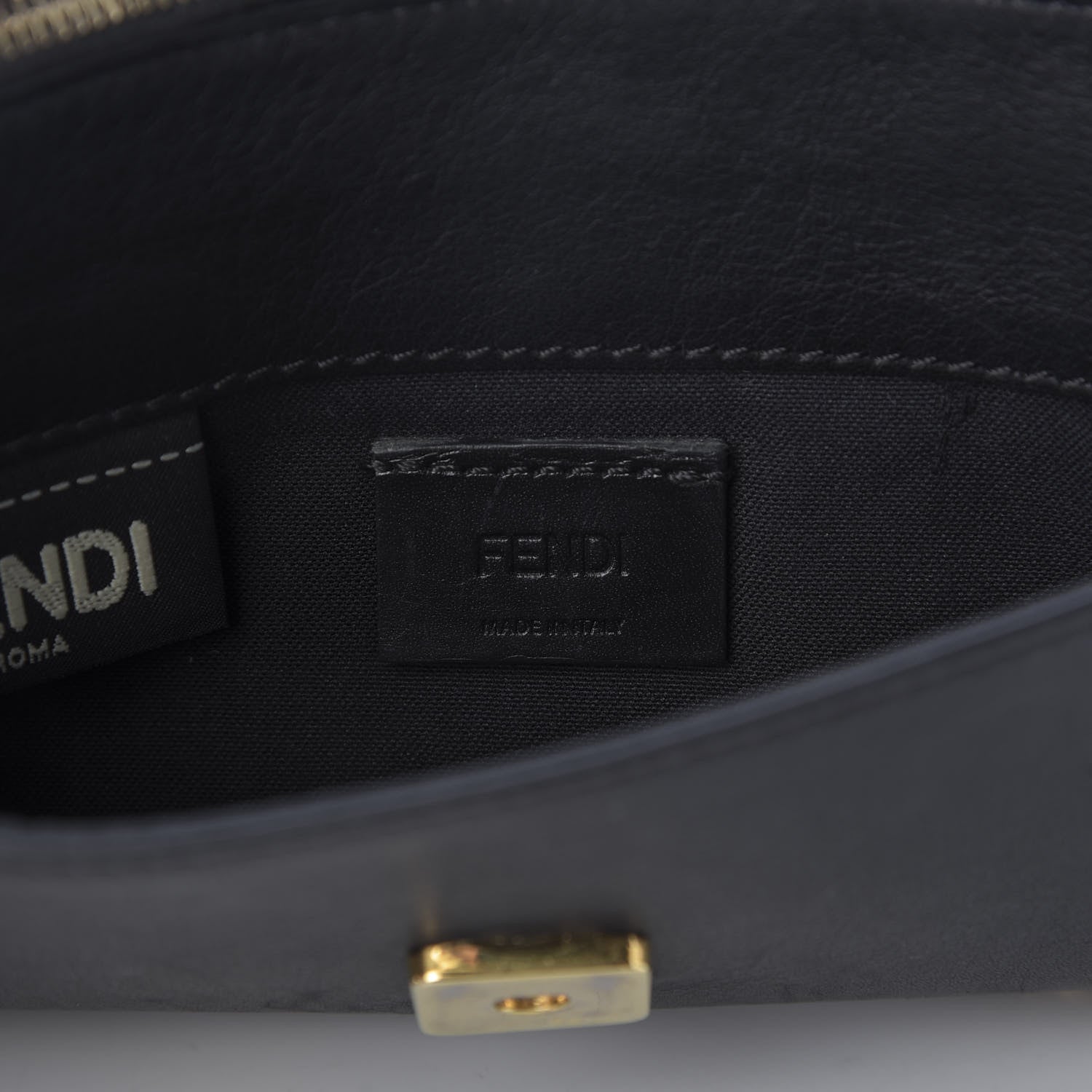 Fendi Vitello Flamingo Tube Wallet on Chain Black 8 of 10