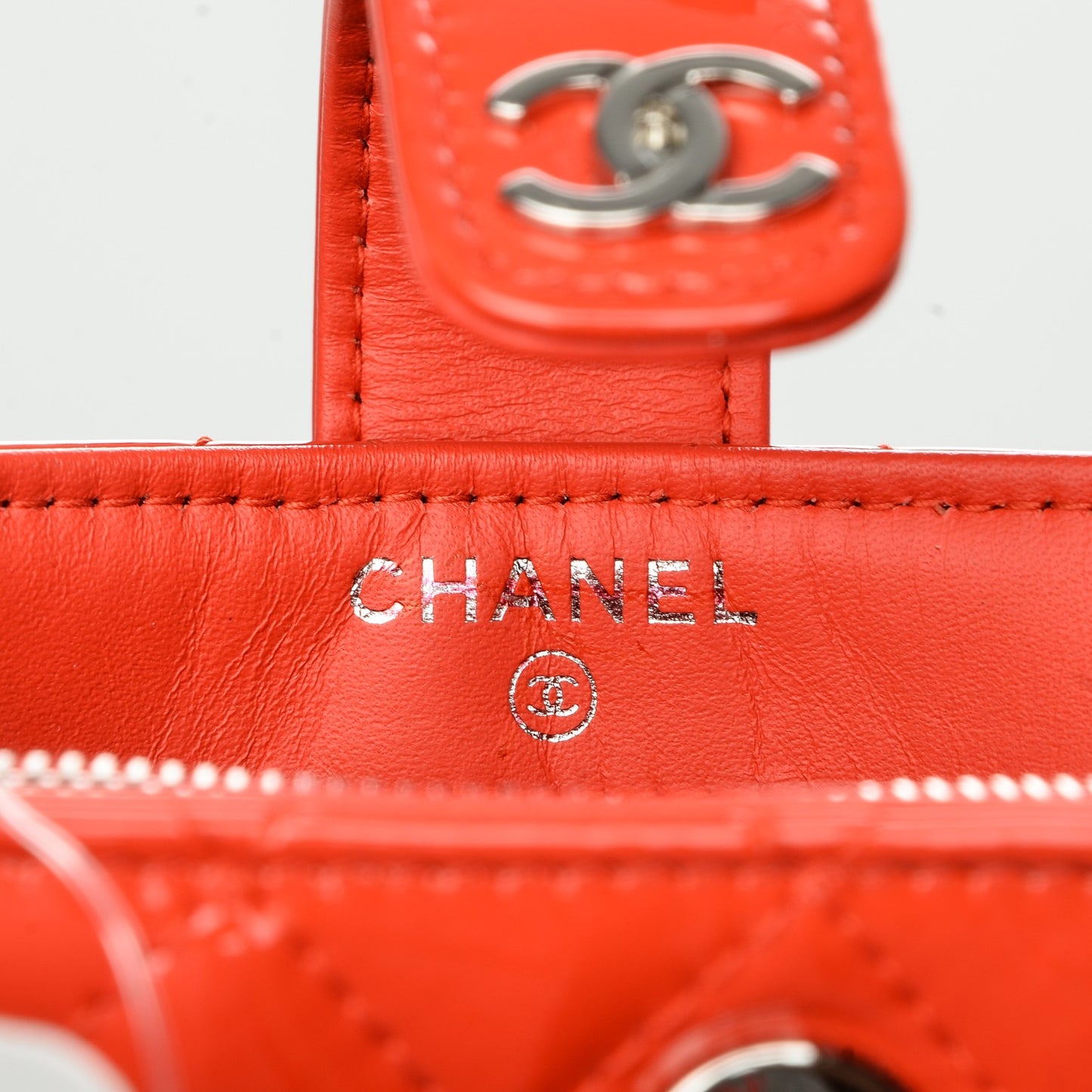 Patent Quilted Mini Phone Holder Clutch Red