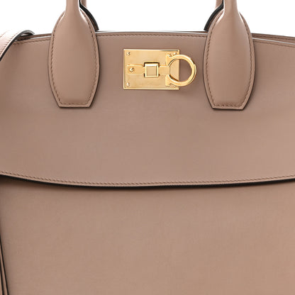 Salvatore Ferragamo Calfskin Large Studio Bag Caraway Seed 8 of 11