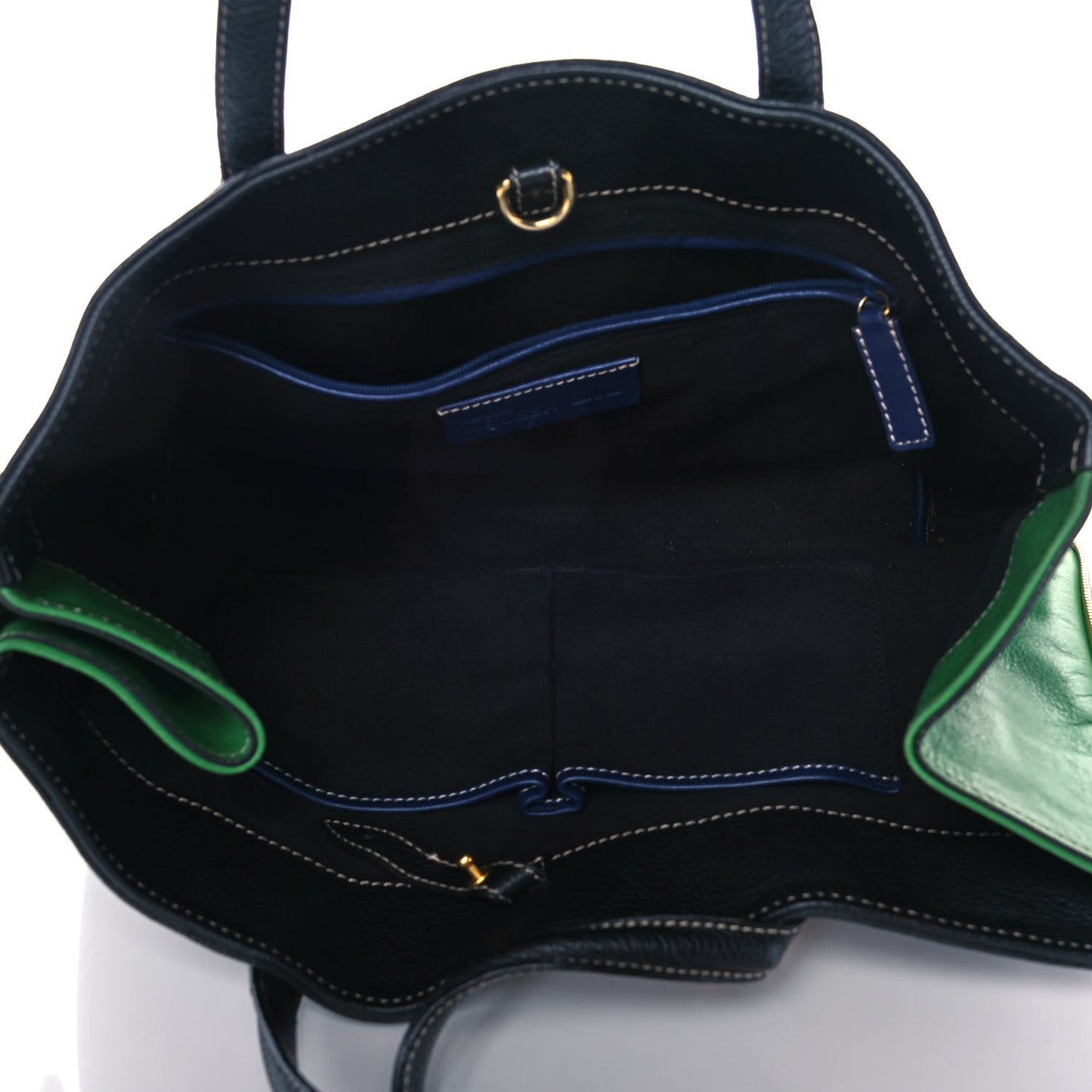 Pebbled Calfskin Skull Padlock Tote Black Navy Red Green