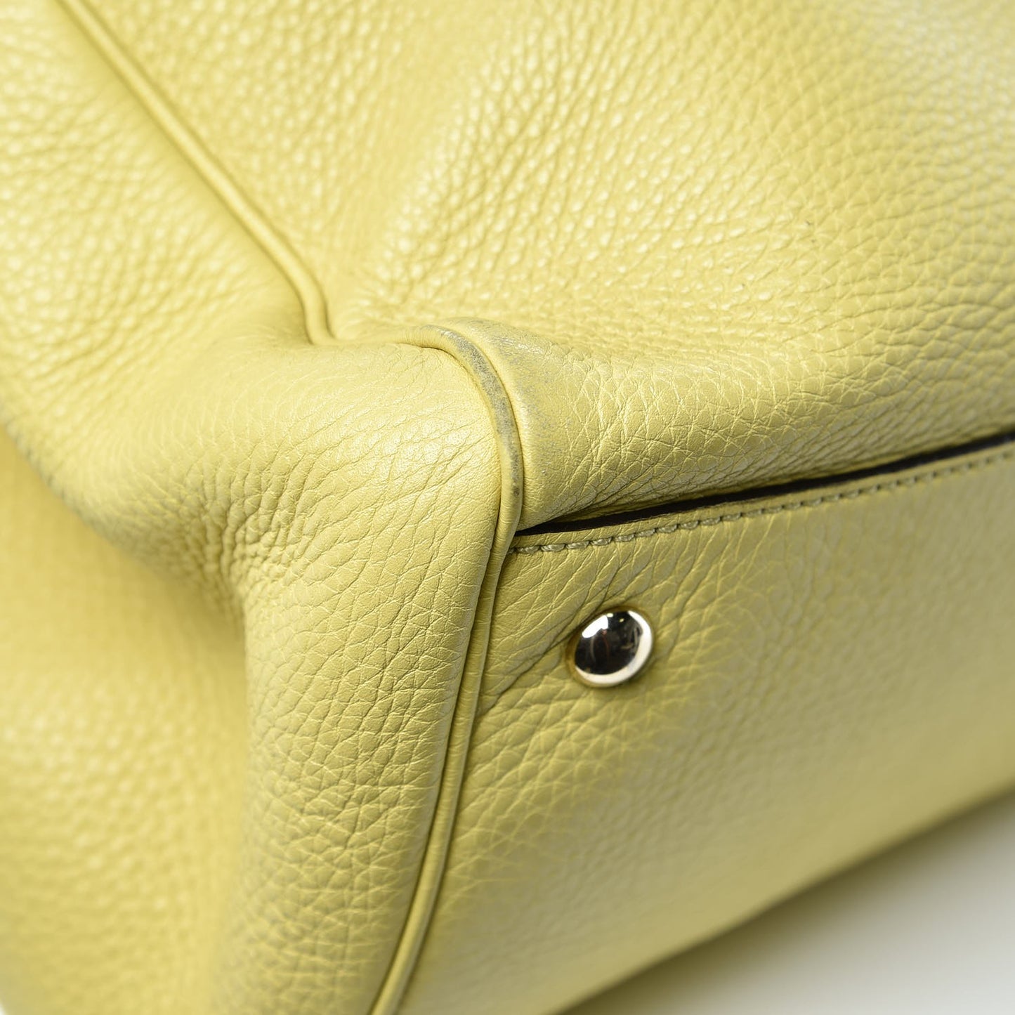Calfskin Large Bamboo Shopper Tote Citrus