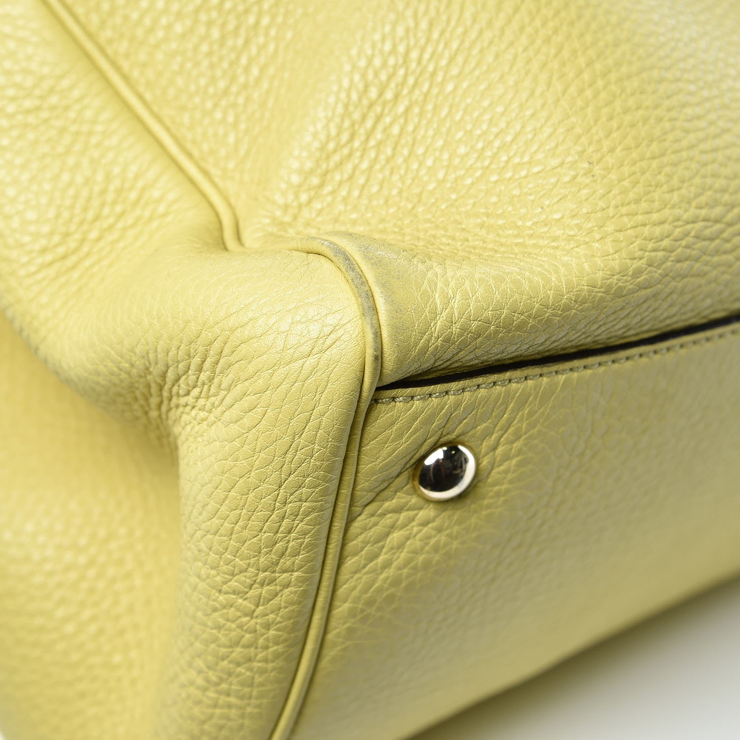 Gucci Calfskin Large Bamboo Shopper Tote Citrus 14 of 15